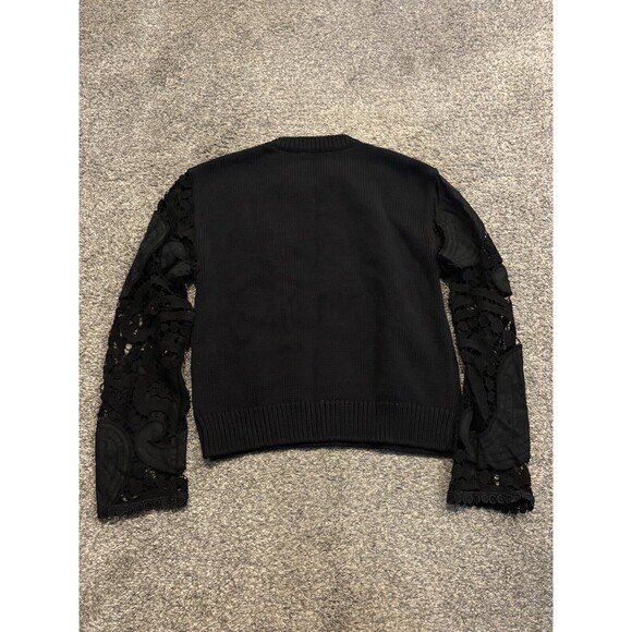 SEE BY CHLOE Lace Sleeve Crew Neck Sweater Top Size XS - Picture 7 of 7